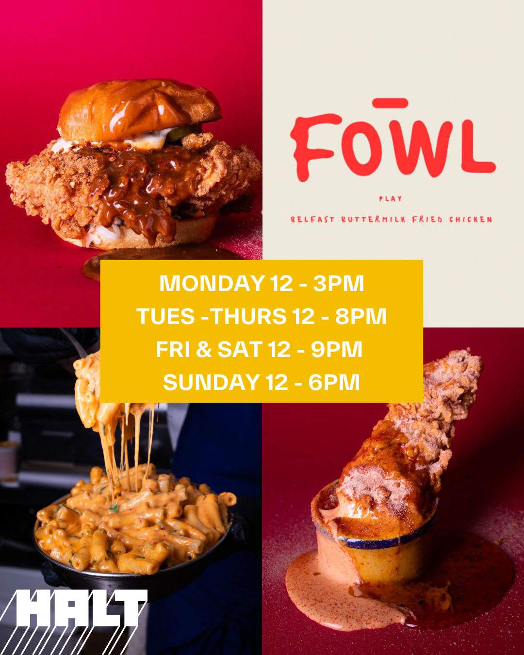 Fowl Play Opening Hours