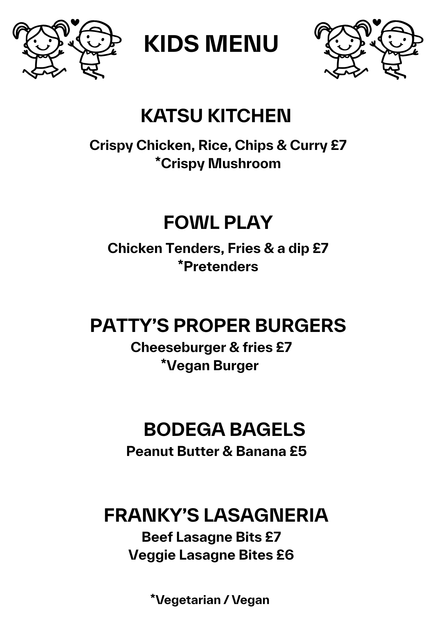 Kids Menu