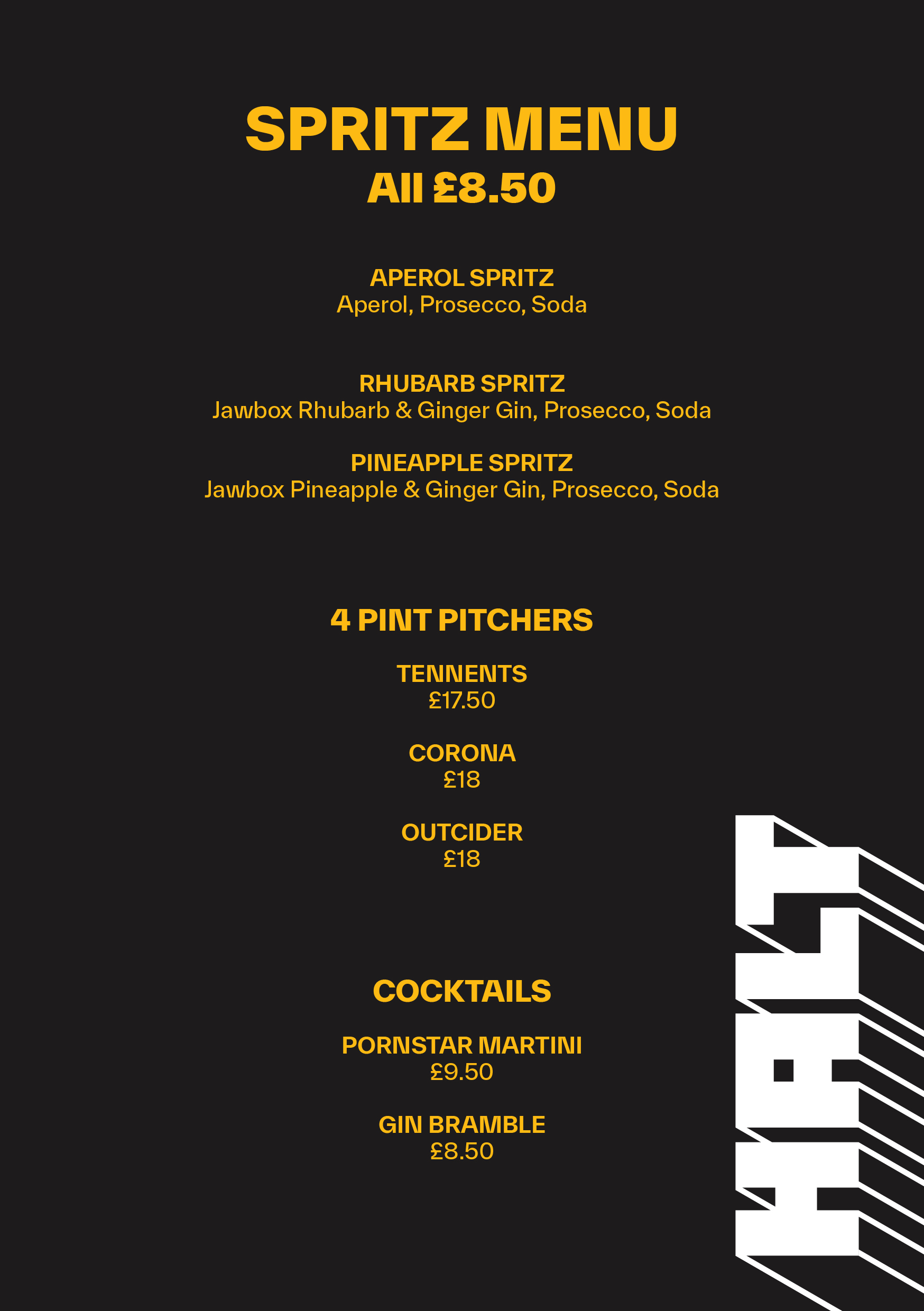 The Bar Drink Menu